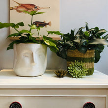 Load image into Gallery viewer, White Stoneware Face Planter-ad&amp;i