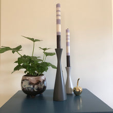 Load image into Gallery viewer, Gunmetal Tall Wooden Candlestick Holder - ad&amp;i