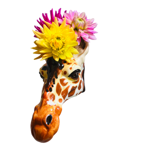 Ceramic Giraffe Head Wall Sconce Vase-ad&i