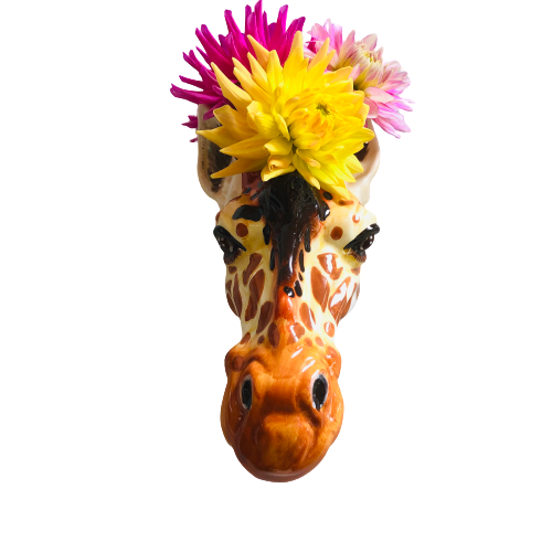 Ceramic Giraffe Head Wall Sconce Vase-ad&i