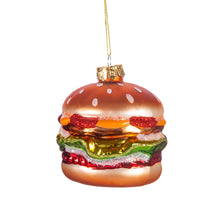 Load image into Gallery viewer, Juicy Burger Shaped Christmas Tree Bauble - ad&amp;i