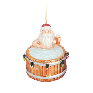 Father Christmas in a Hot Tub Christmas Tree Bauble - ad&i