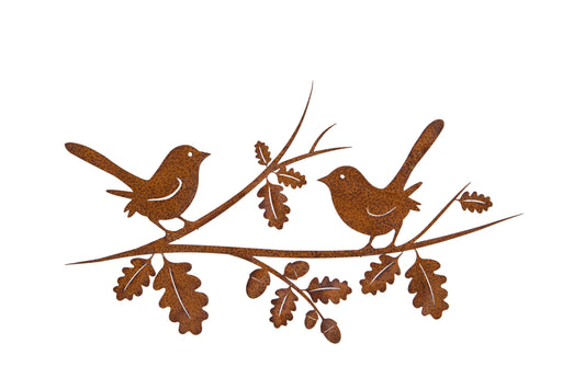 Oak Branch Rusty Metal Wall Plaque - ad&i