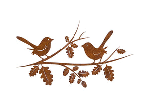 Oak Branch Rusty Metal Wall Plaque - ad&i