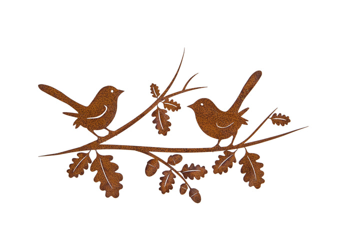Oak Branch Rusty Metal Wall Plaque - ad&i