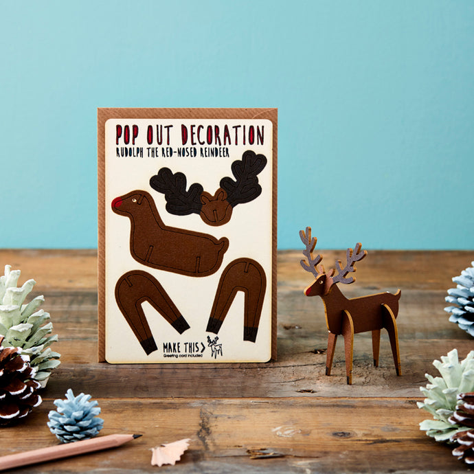 Pop Out Rudolph the Red Nose Reindeer Christmas Card - ad&i