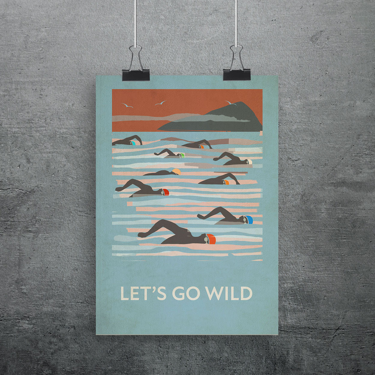Let's Go Wild Swimming A4 Poster Print - ad&i