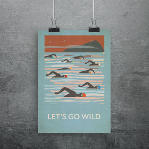 Let's Go Wild Swimming A4 Poster Print - ad&i