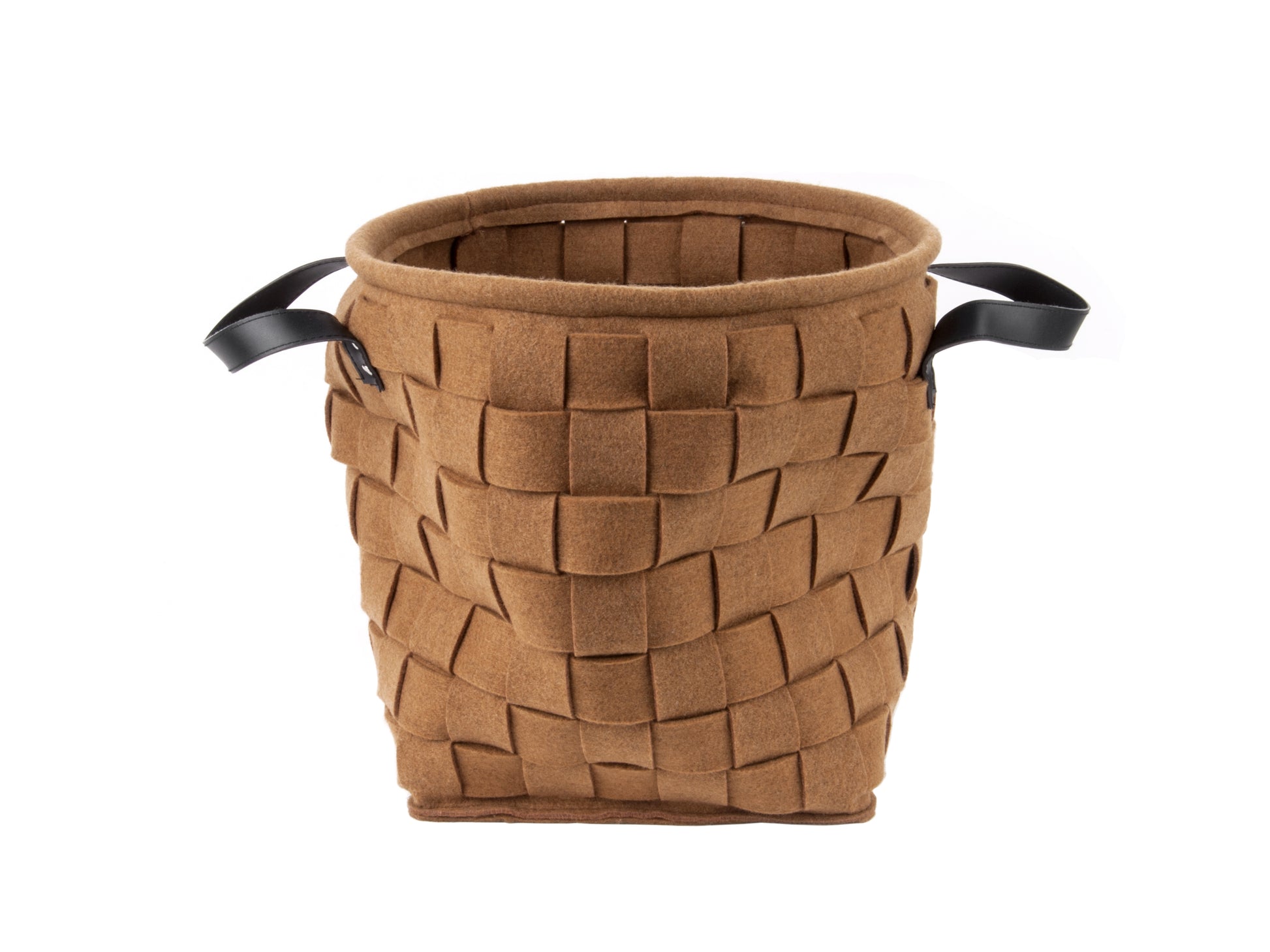 Felt Round Storage Bag with Leather Handles - ad&i