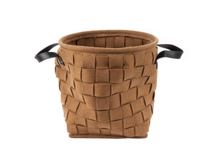 Felt Round Storage Bag with Leather Handles - ad&i