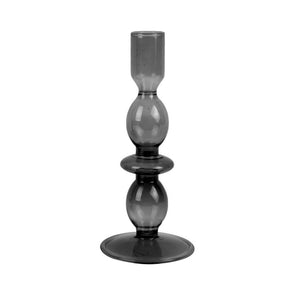 Black Bubbles Glass Candlestick Holder - ad&i