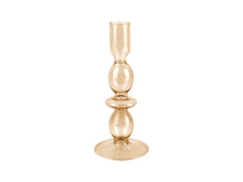Load image into Gallery viewer, Brown Bubbles Glass Candlestick Holder - ad&amp;i