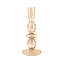 Load image into Gallery viewer, Brown Bubbles Glass Candlestick Holder - ad&amp;i