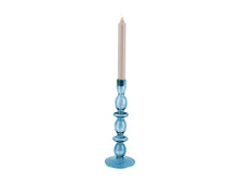 Load image into Gallery viewer, Dark Blue Five Ring Glass Candlestick Holder - ad&amp;i