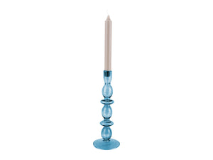 Dark Blue Five Ring Glass Candlestick Holder - ad&i