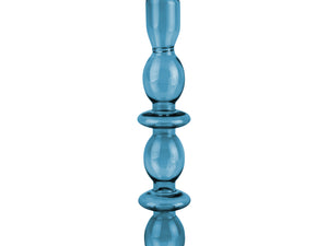 Dark Blue Five Ring Glass Candlestick Holder - ad&i
