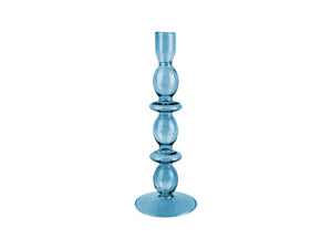 Dark Blue Five Ring Glass Candlestick Holder - ad&i