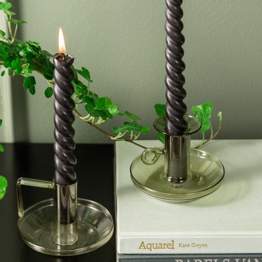 Modern Light Glass Candlestick Holder - ad&i
