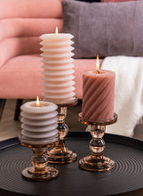 Load image into Gallery viewer, Glass Art Coloured Glass Candlestick Holder - ad&amp;i