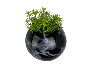 Marble Effect Globe Wall Ceramic Plant Pot - ad&i