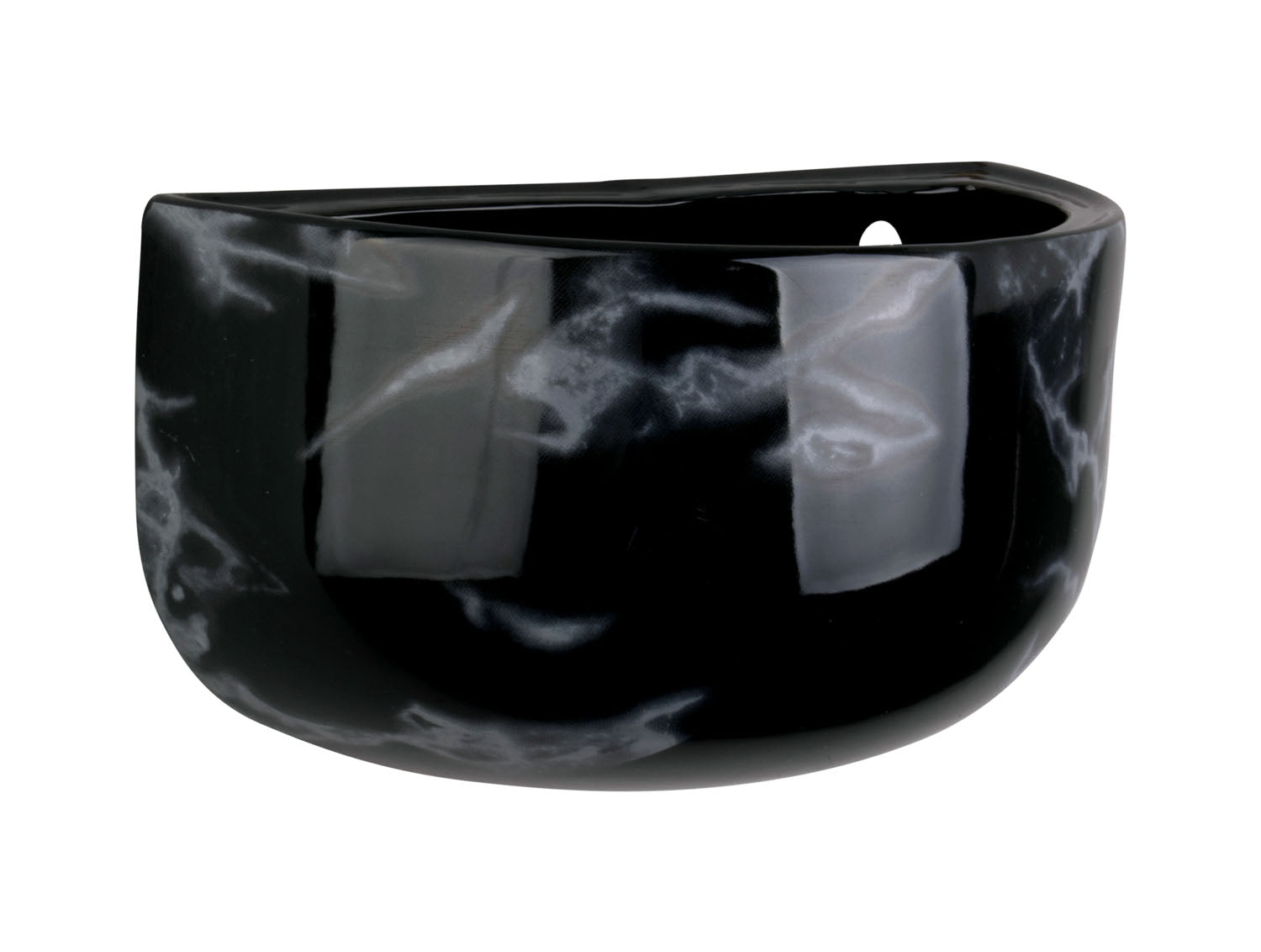 Marble Effect Oval Wall Ceramic Plant Pot - ad&i