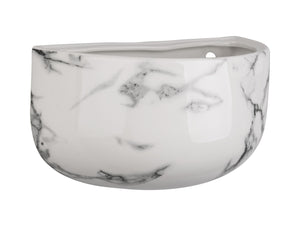 Marble Effect Oval Wall Ceramic Plant Pot - ad&i