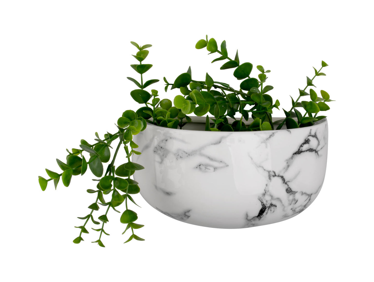 Marble Effect Oval Wall Ceramic Plant Pot - ad&i