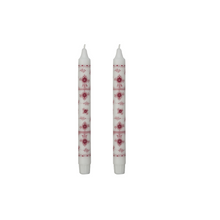 Load image into Gallery viewer, Red Floral Scandi Fluted Candle Set of Two-ad&amp;i