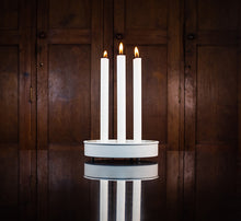 Load image into Gallery viewer, Stone White Metal Candle Platter Holder-ad&amp;i