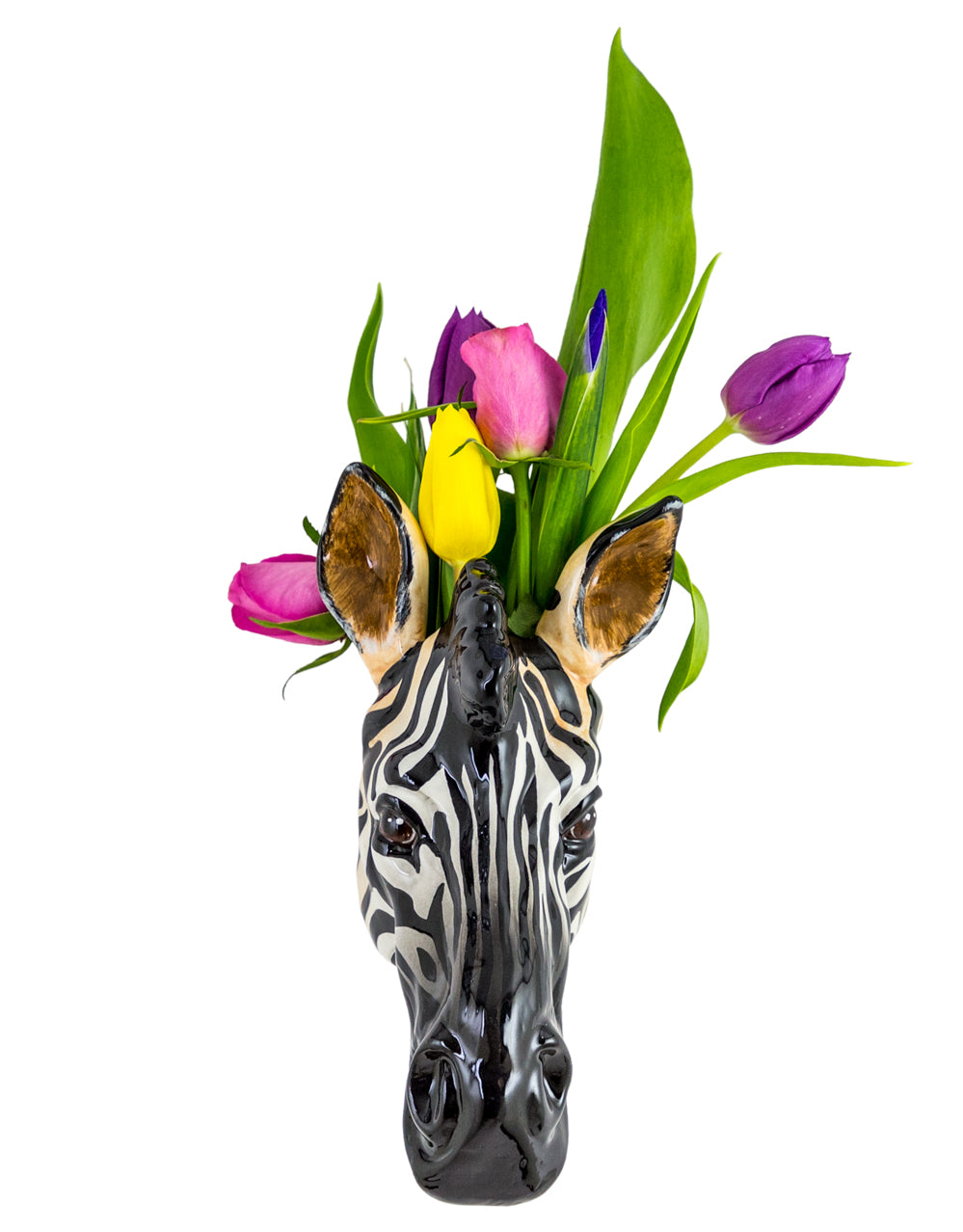 Ceramic Zebra Head Wall Sconce Vase-ad&i