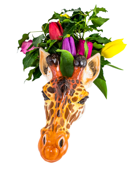 Ceramic Giraffe Head Wall Sconce Vase-ad&i