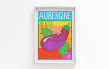 Load image into Gallery viewer, Aubergine Seeds A4 Risograph Print by Printer Johnson - ad&amp;i