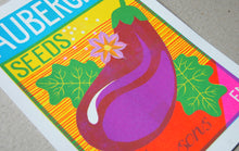 Load image into Gallery viewer, Aubergine Seeds A4 Risograph Print by Printer Johnson - ad&amp;i