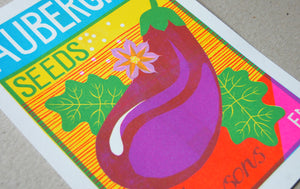 Aubergine Seeds A4 Risograph Print by Printer Johnson - ad&i