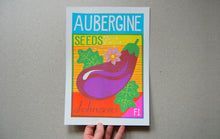 Load image into Gallery viewer, Aubergine Seeds A4 Risograph Print by Printer Johnson - ad&amp;i