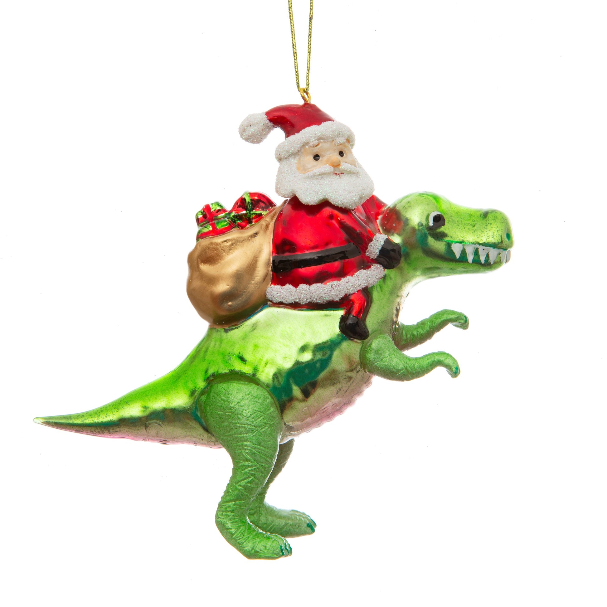 Dinosaur and Santa Shaped Christmas Tree Decoration - ad&i