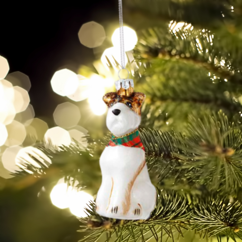 Scottie Dog Glass Christmas Tree Decoration-ad&i