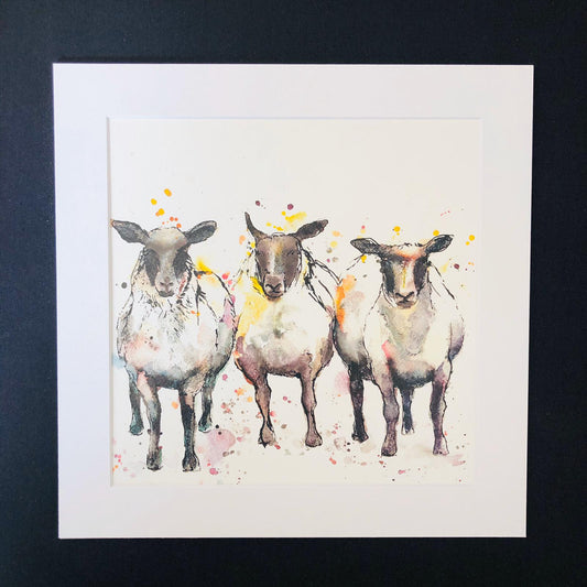 Sheep Ink and Watercolour Digital Art Print - ad&i
