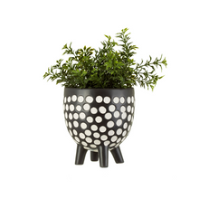 Load image into Gallery viewer, Black and White Spotty Planter on Legs - ad&amp;i