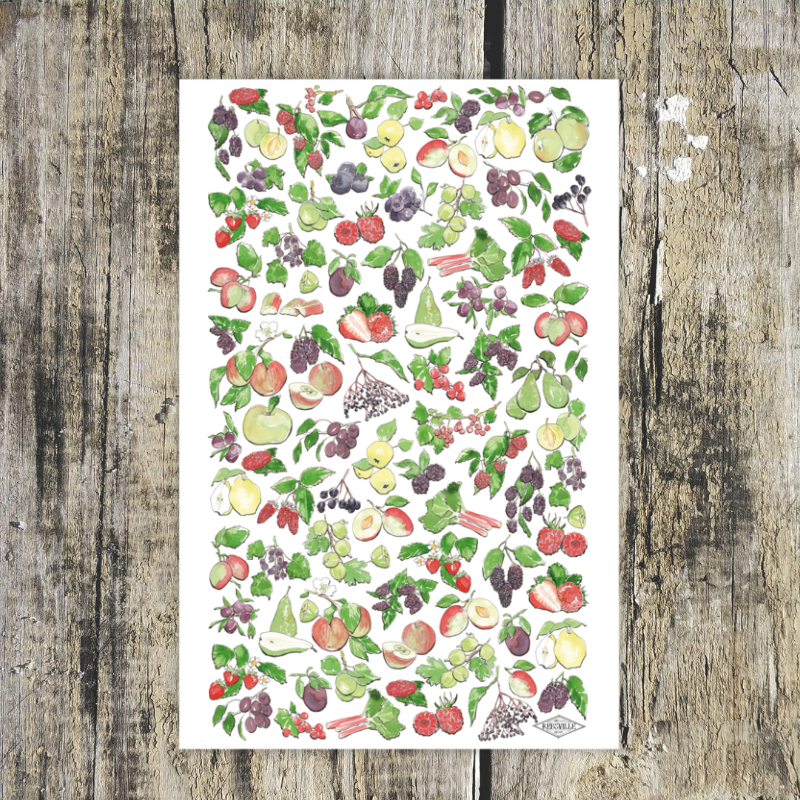 Fruits Of The British Isles Tea Towel-ad&i