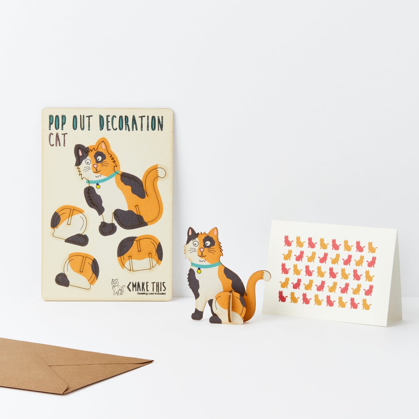 Pop Out Calico Cat Greetings Card-ad&i