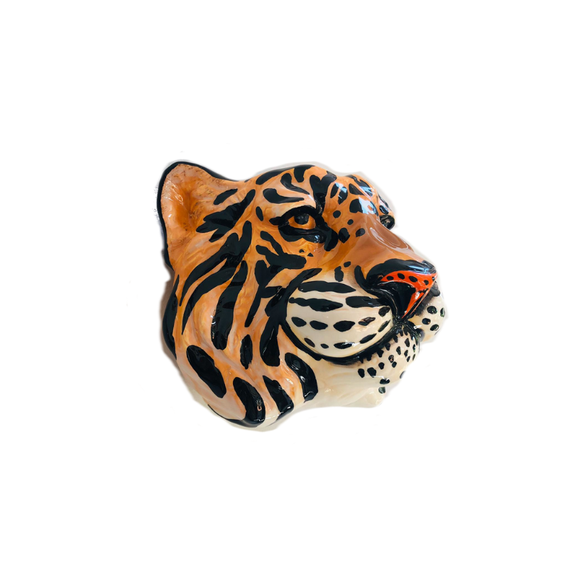 Ceramic Tiger Head Wall Sconce Vase - ad&i
