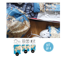 Load image into Gallery viewer, Travel Map Laundry Bags Set of 4 - ad&amp;i