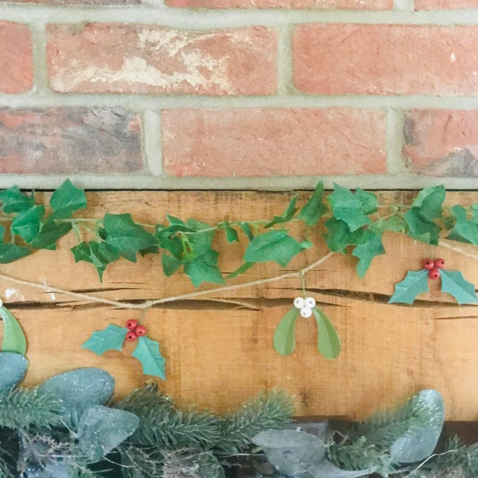 Green Mistletoe and Holly Garland-ad&i
