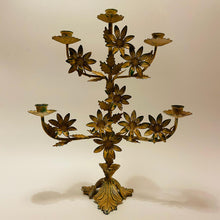 Load image into Gallery viewer, Cream Verdigris Floral Five Arm Candelabra-ad&amp;i