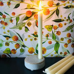 Four Church Candlesticks and Glazed Candlestick Holder Set-ad&i