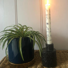 Load image into Gallery viewer, Black Chunky Stoneware Candlestick Holder-ad&amp;i