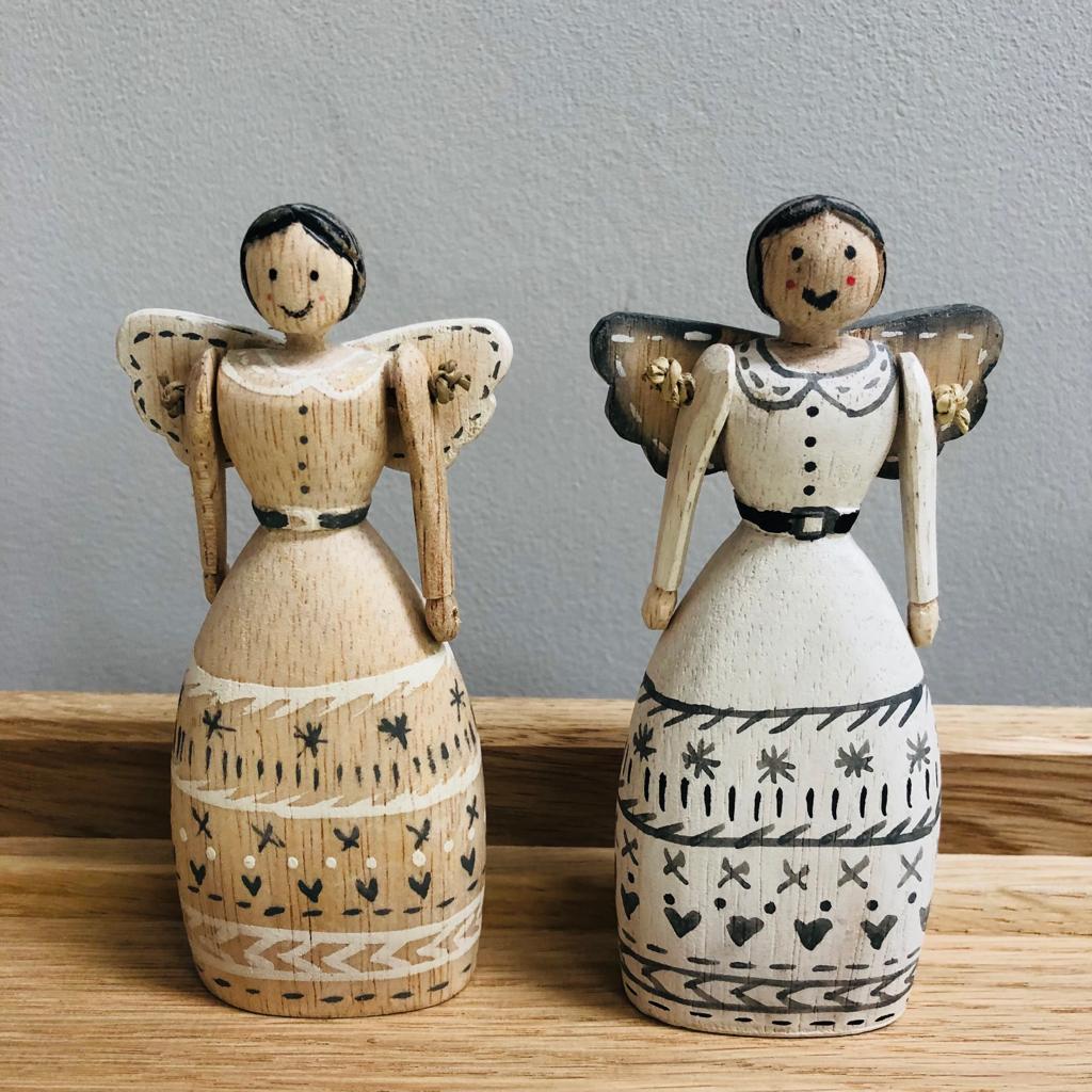 Folk Art Wooden Angel Christmas Decoration-ad&i
