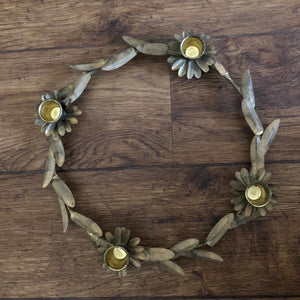 Antique Brass Advent Wreath Candlestick Holder - ad&i