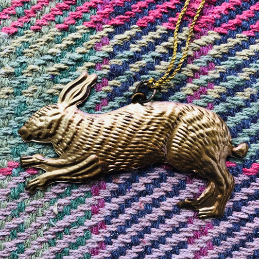 Pressed Gold Decorative Hanging Hare - ad&i